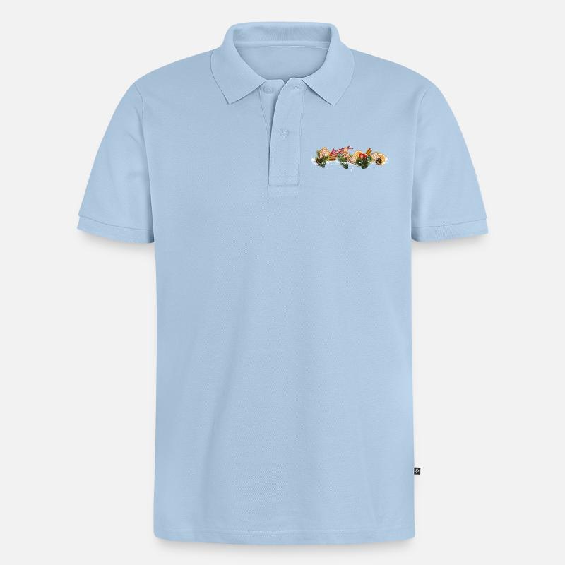 Weihnachtsplätzchen - Männer Premium Bio Polo Shirt - Hellblau
