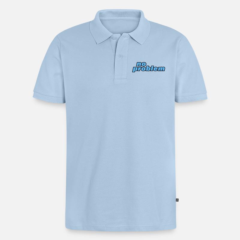 NO PROBLEM - Männer Premium Bio Polo Shirt - Hellblau