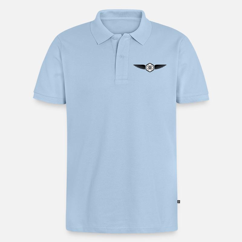 UAV PILOT - Männer Premium Bio Polo Shirt - Hellblau