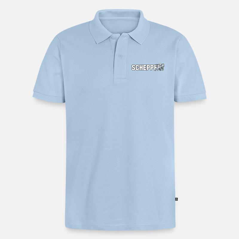 Scheppert "das Design zur Technoparty" - Männer Premium Bio Polo Shirt - Hellblau