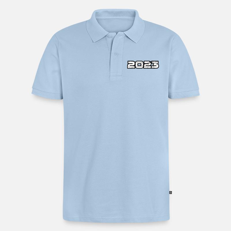 2023 - Polo bio Premium Homme - bleu clair