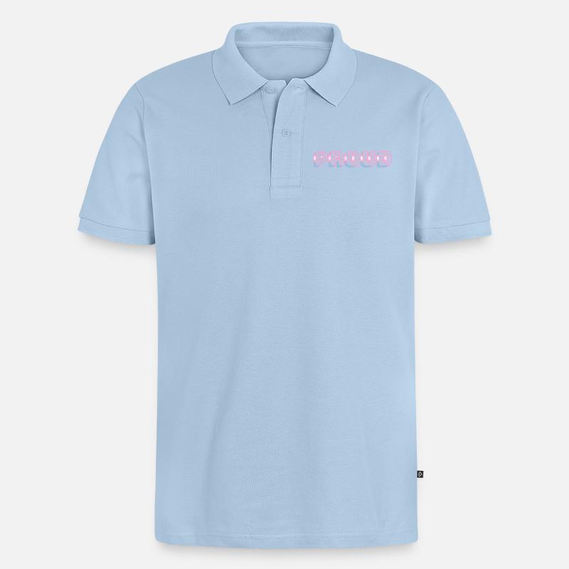 Trans Pride - Transgender-Flaggenfarben - Männer Premium Bio Polo Shirt - Hellblau