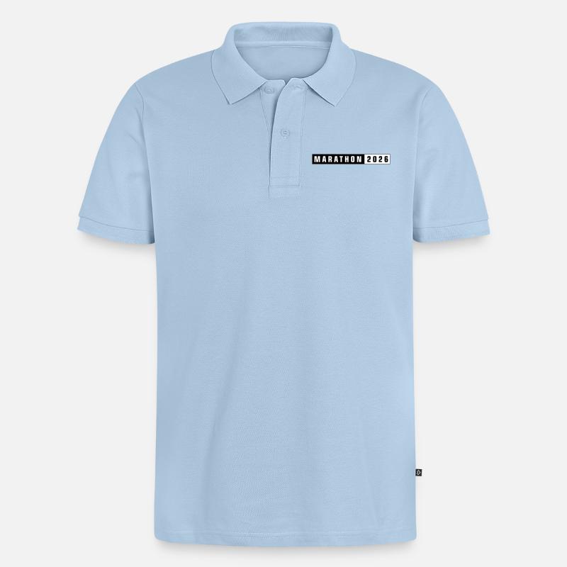 Marathon 2026 - Männer Premium Bio Polo Shirt - Hellblau