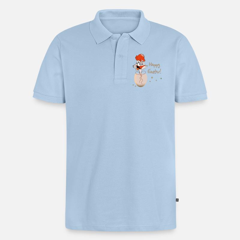Happy Easter Hahn Ostern - Männer Premium Bio Polo Shirt - Hellblau