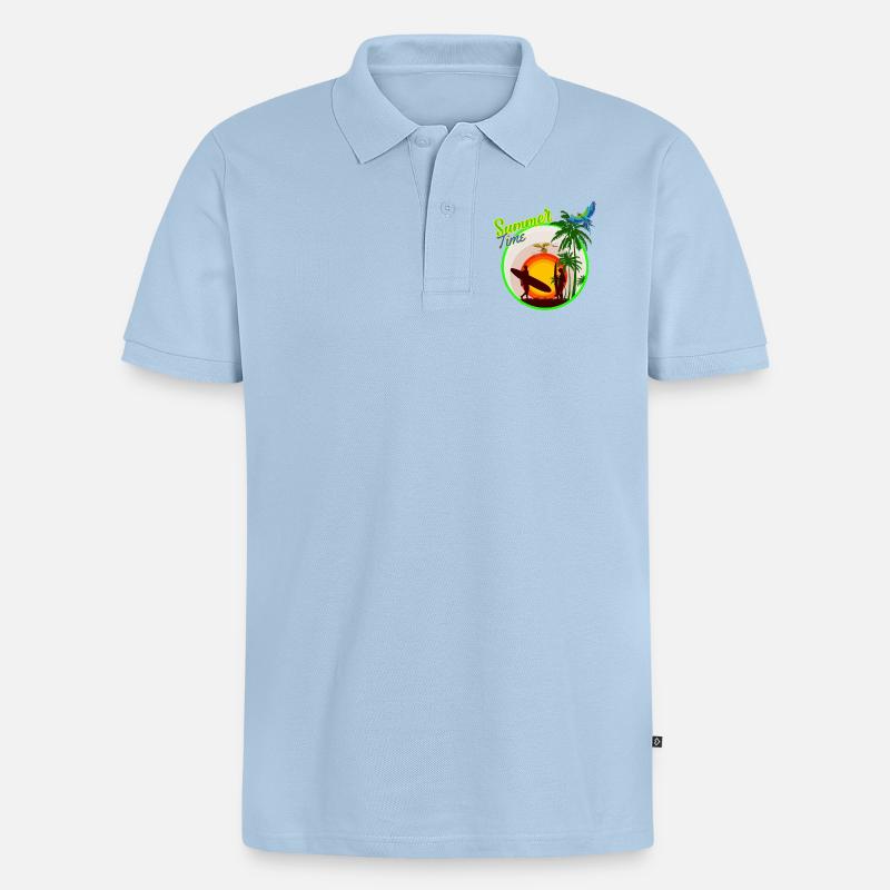 heure d'été - Polo bio Premium Homme - bleu clair