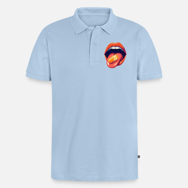 bitcoin orangepill basic - Männer Premium Bio Polo Shirt - Hellblau