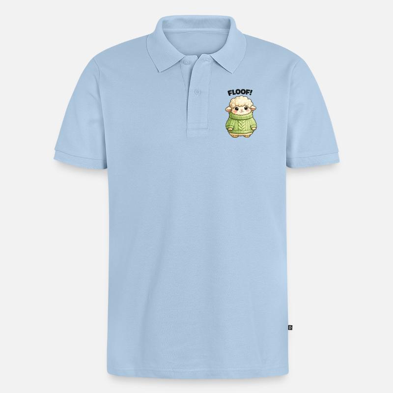 Kuscheliges Schäfchen Pullover Design - Männer Premium Bio Polo Shirt - Hellblau