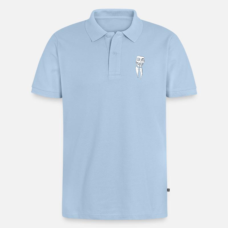 Anonymous - Männer Premium Bio Polo Shirt - Hellblau