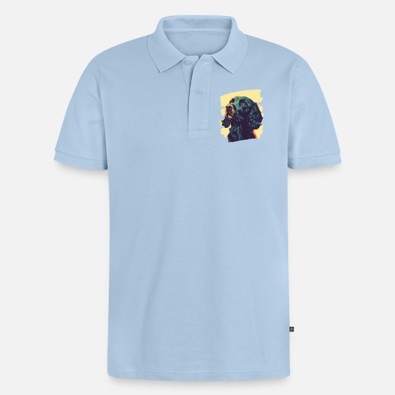 Cocker Spaniel - Männer Premium Bio Polo Shirt - Hellblau