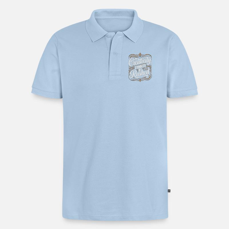 Graphic Designer Creativity Cannot Visual Artist - Männer Premium Bio Polo Shirt - Hellblau