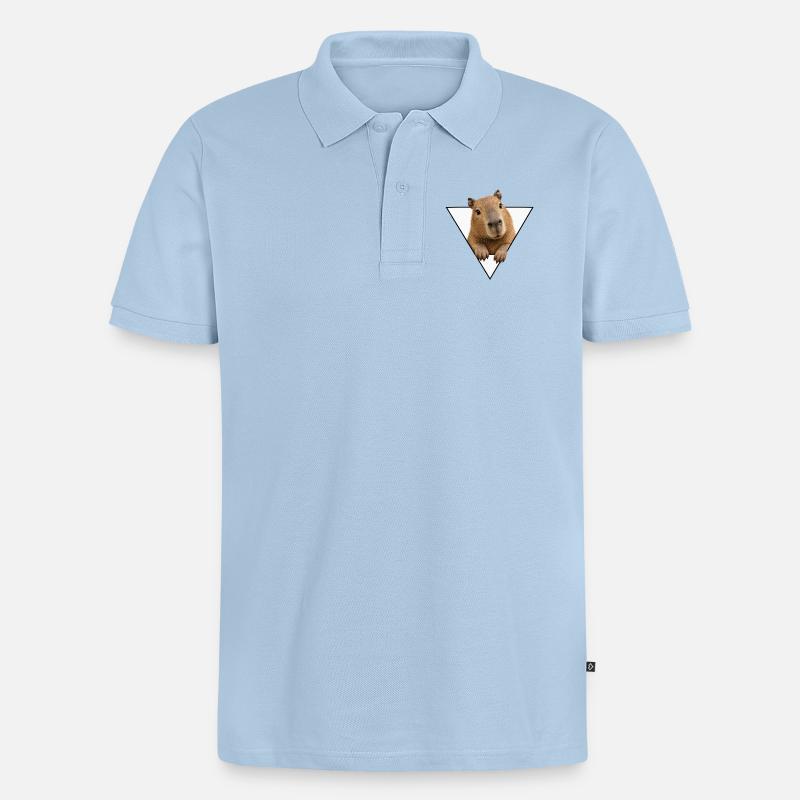 Kapybara dans le Triangle - Polo bio Premium Homme - bleu clair