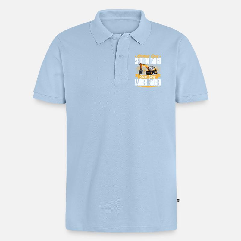 Baggerfahrer Opa - Männer Premium Bio Polo Shirt - Hellblau