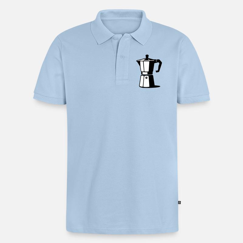Cafetière à expresso - Polo bio Premium Homme - bleu clair