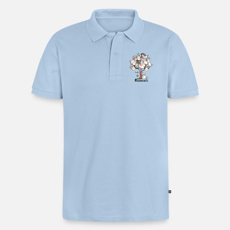 Wolliger Schafbaum - Männer Premium Bio Polo Shirt - Hellblau