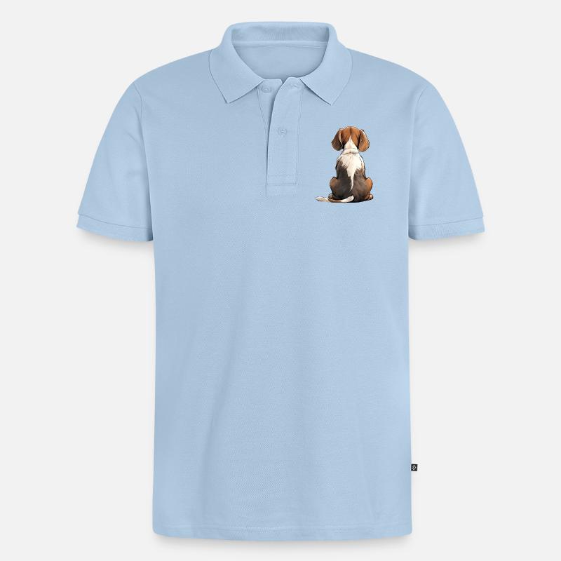 Beagle - Männer Premium Bio Polo Shirt - Hellblau