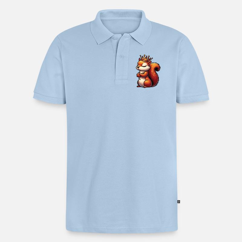 Eichhörnchen Eichhorn Eichhörnchenliebhaber Nager - Männer Premium Bio Polo Shirt - Hellblau