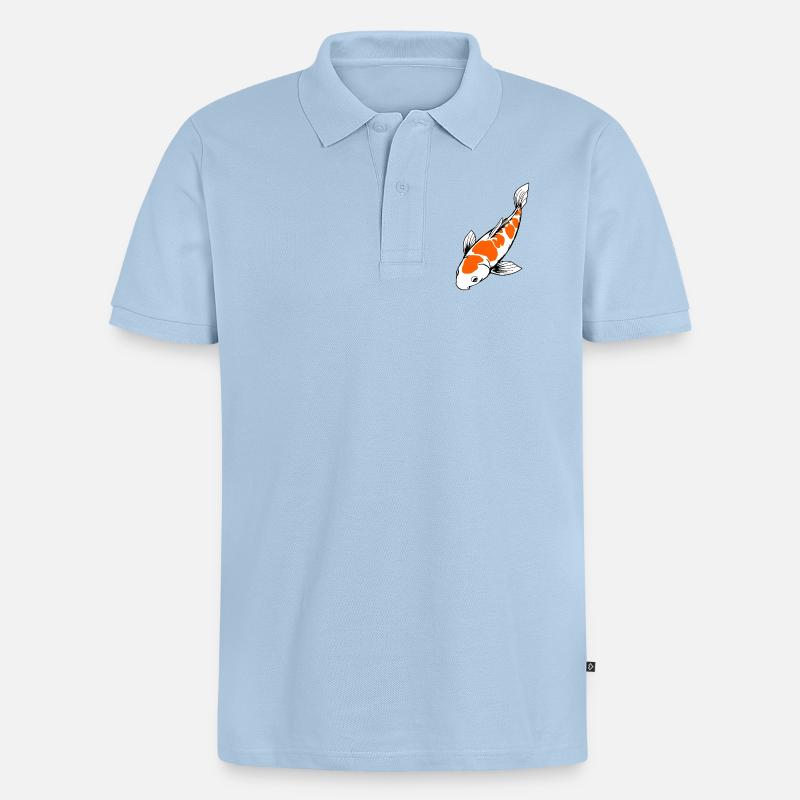 Poisson Koi - Polo bio Premium Homme - bleu clair