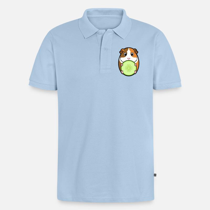 Comedy Cobaye et Concombre - Polo bio Premium Homme - bleu clair