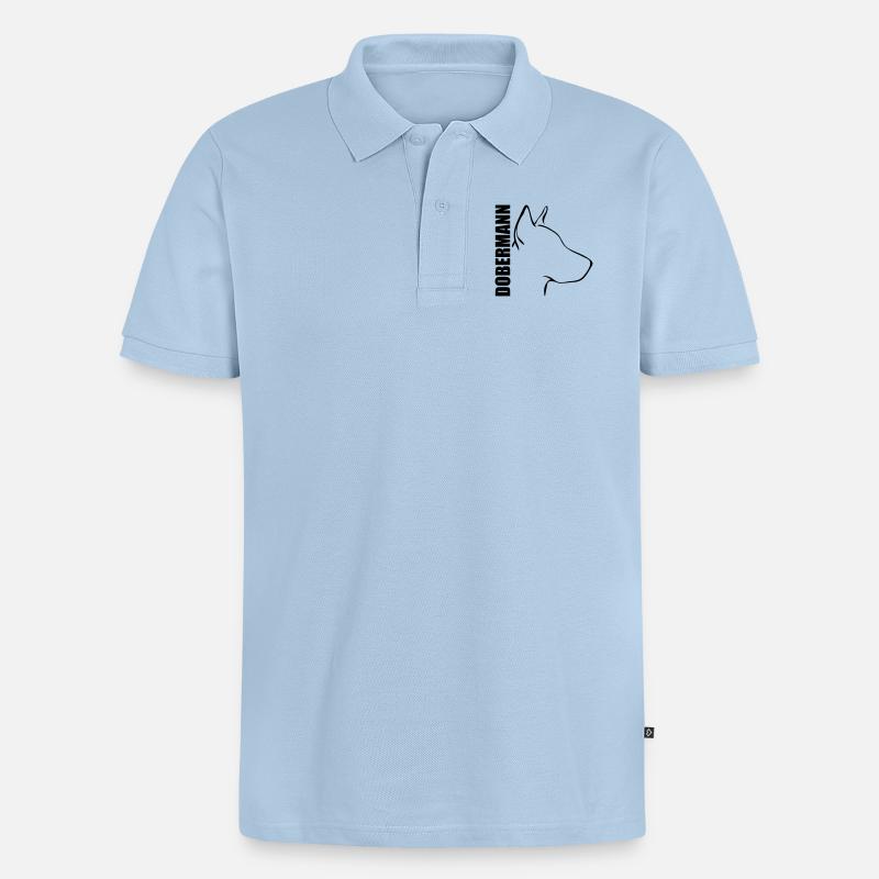 DOBERMANN PROFIL - Polo bio Premium Homme - bleu clair