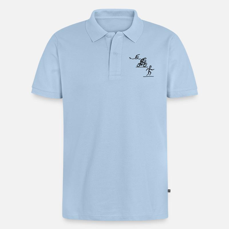 Triathlon - Männer Premium Bio Polo Shirt - Hellblau