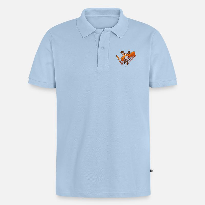 Elch - Männer Premium Bio Polo Shirt - Hellblau