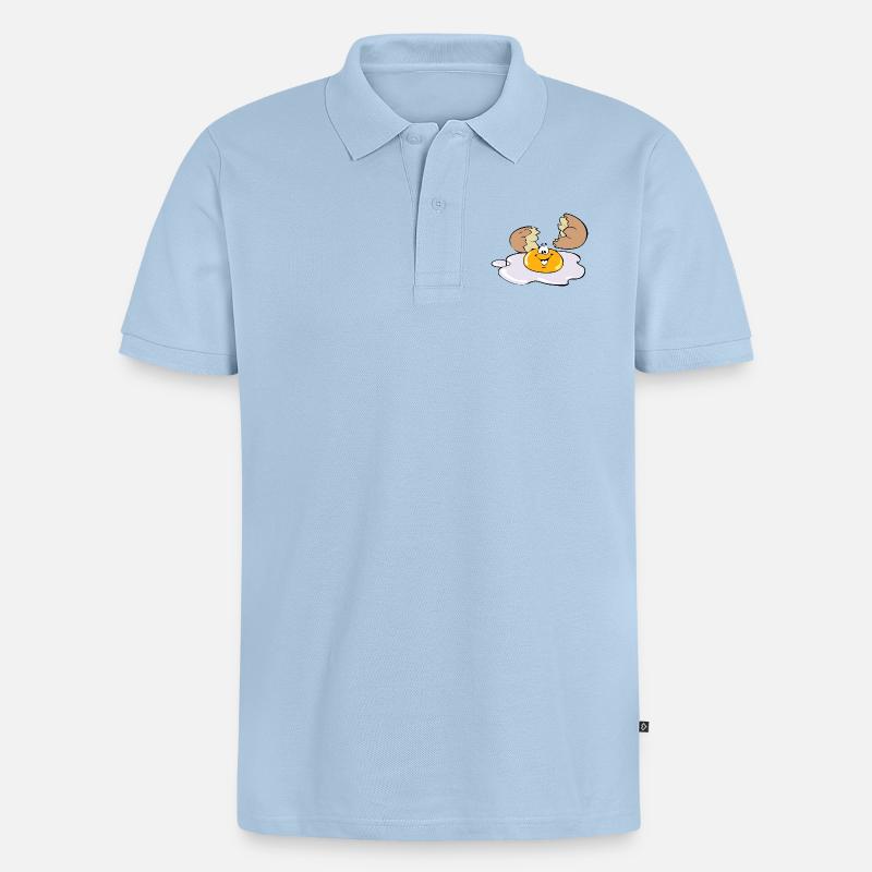Spiegelei Ei Egg - Männer Premium Bio Polo Shirt - Hellblau