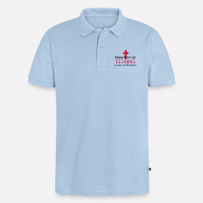 illegal - Männer Premium Bio Polo Shirt - Hellblau