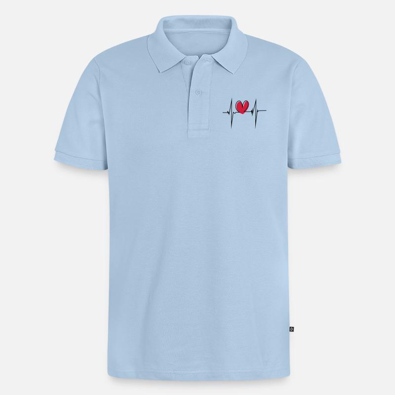 puls - Männer Premium Bio Polo Shirt - Hellblau