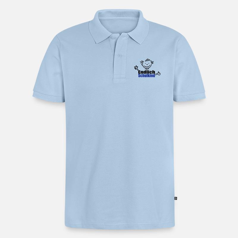Junge: Endlich Schulkind - Männer Premium Bio Polo Shirt - Hellblau