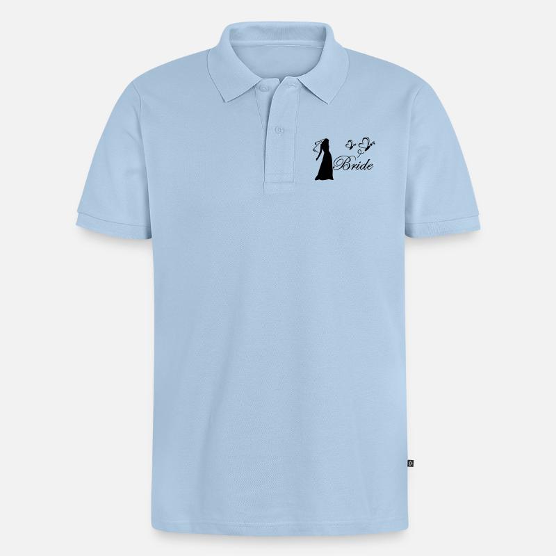 bride mariée - Polo bio Premium Homme - bleu clair