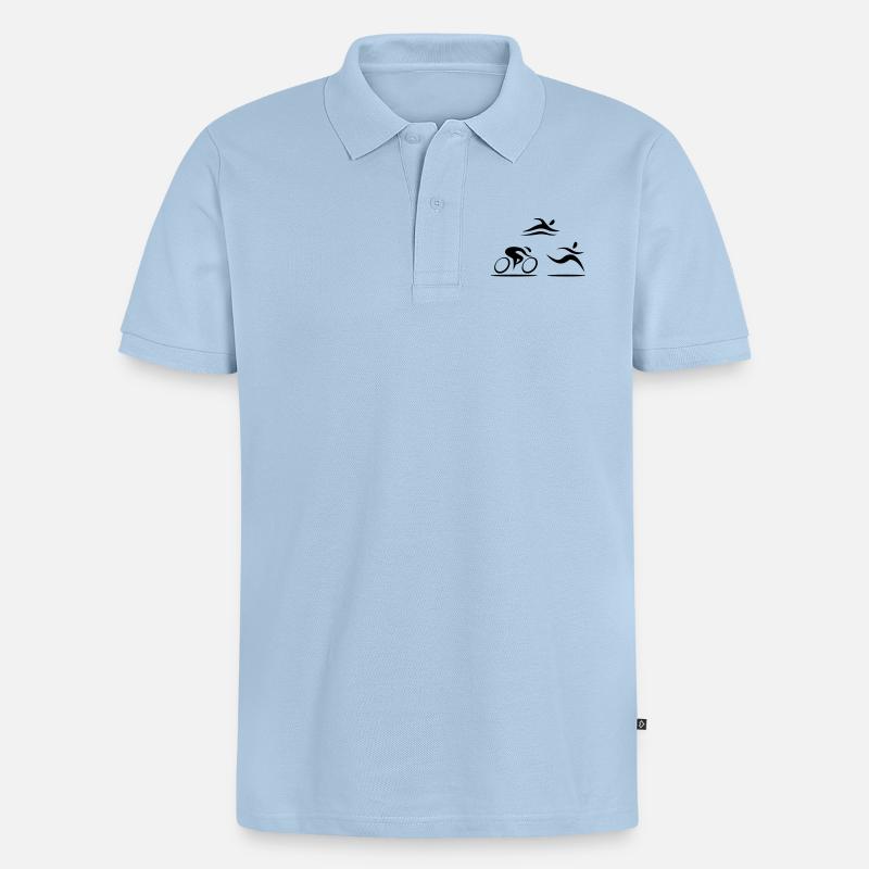 Triathlon - Männer Premium Bio Polo Shirt - Hellblau