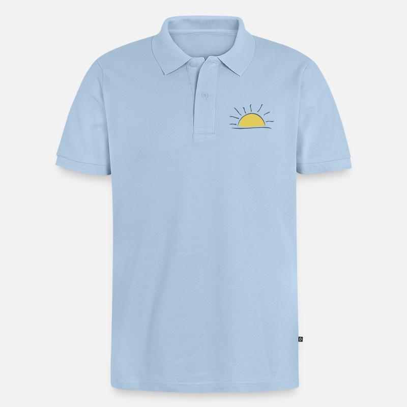 Sonne - Männer Premium Bio Polo Shirt - Hellblau