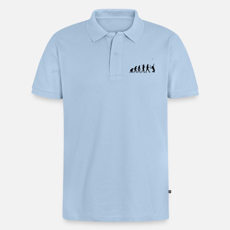 evolution tennis - Polo bio Premium Homme - bleu clair