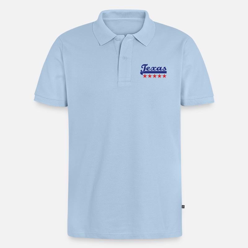 Texas - Polo bio Premium Homme - bleu clair