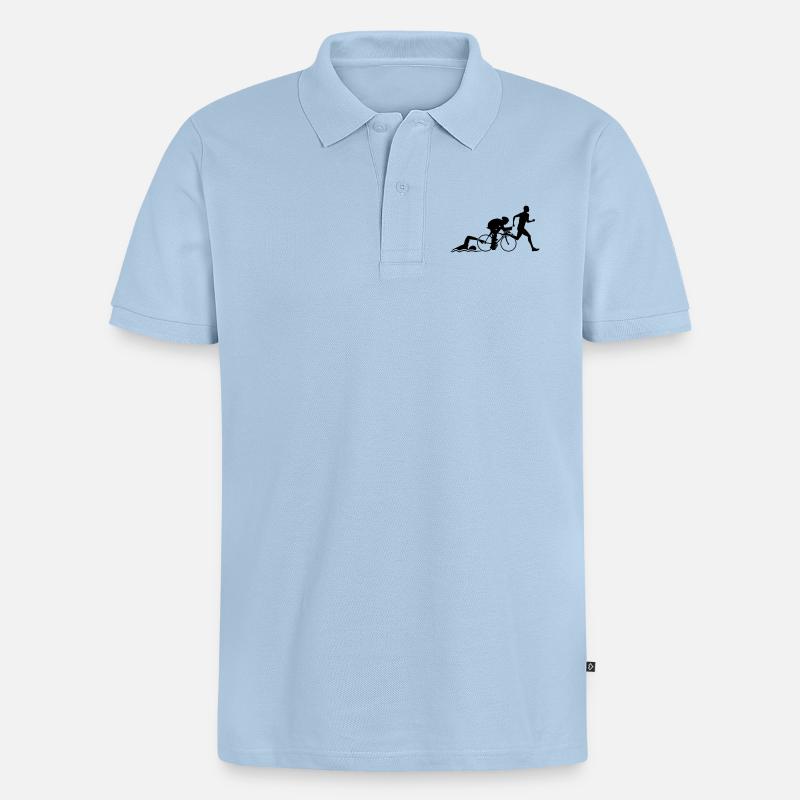 Triathlon - Polo bio Premium Homme - bleu clair