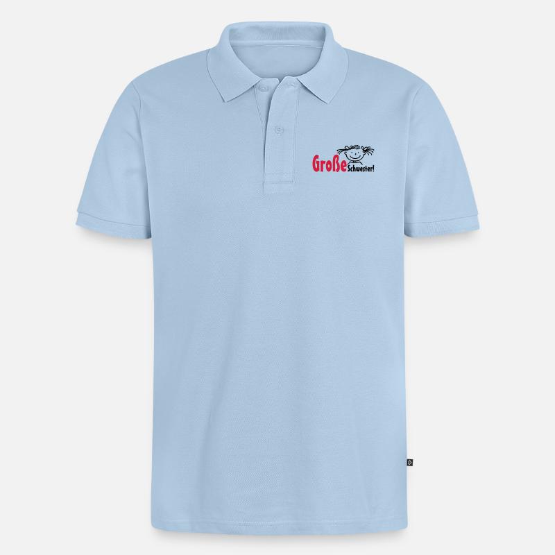 Große Schwester - Männer Premium Bio Polo Shirt - Hellblau