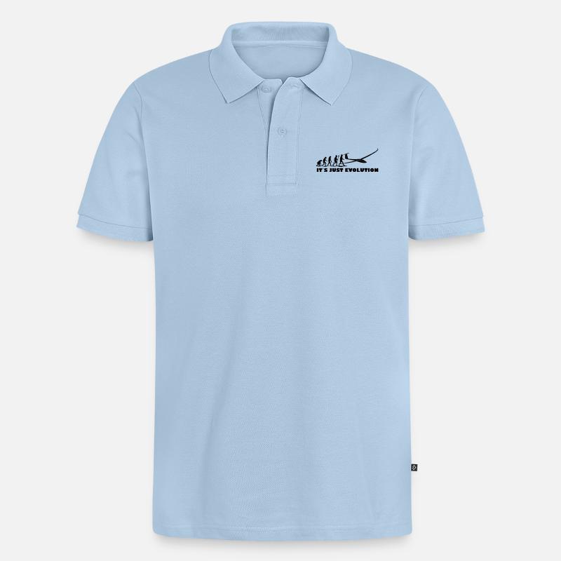 evolution segelfliegen - Männer Premium Bio Polo Shirt - Hellblau