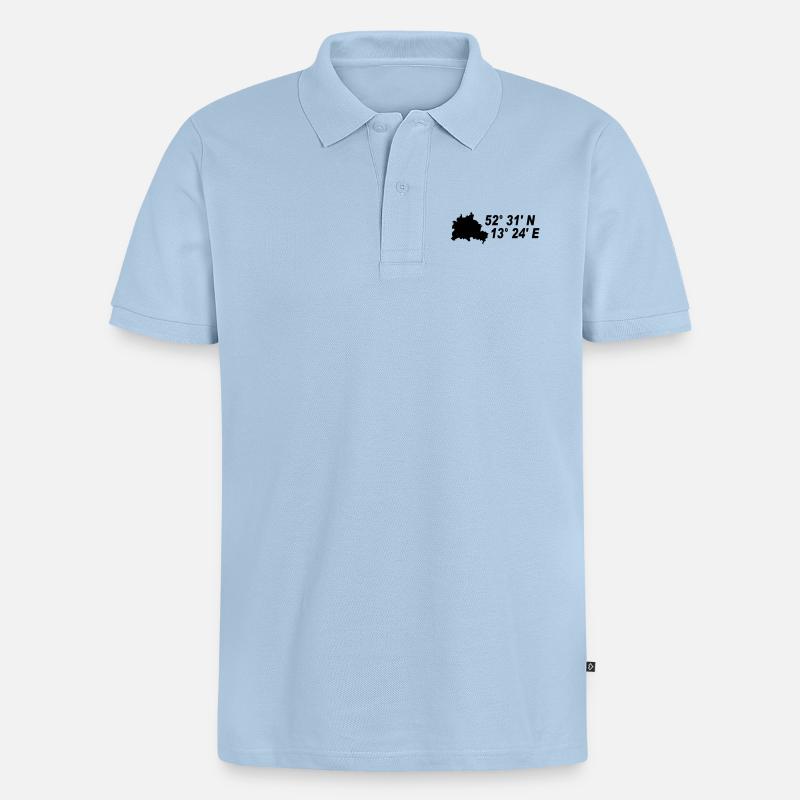 Coordonnées Berlin - Polo bio Premium Homme - bleu clair