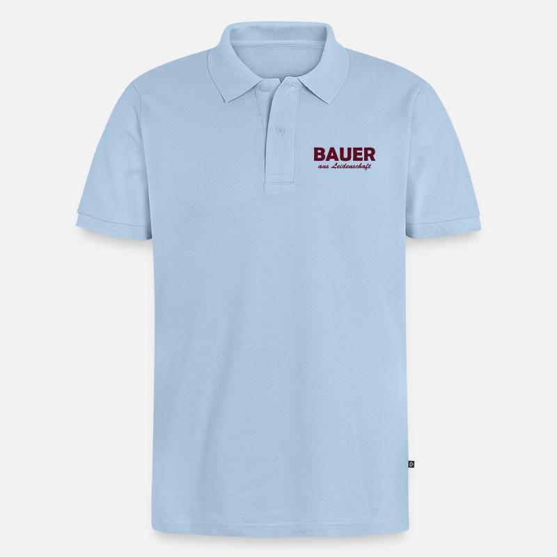 bauer - Männer Premium Bio Polo Shirt - Hellblau