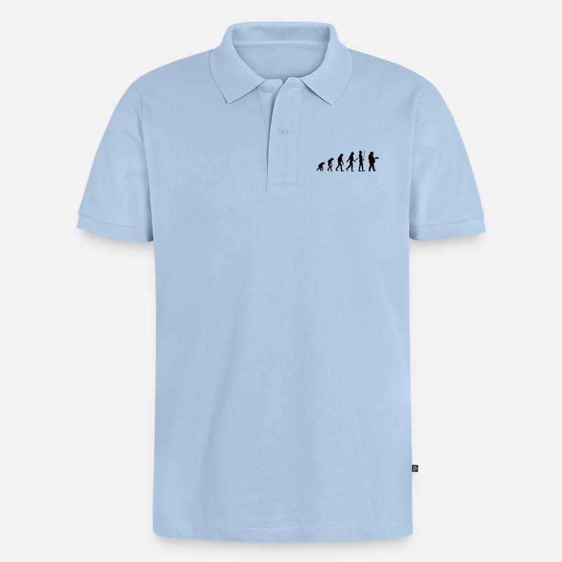 evolution - Männer Premium Bio Polo Shirt - Hellblau