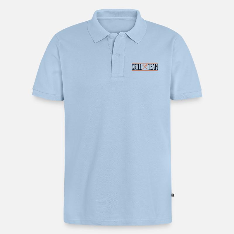 grill team design - Männer Premium Bio Polo Shirt - Hellblau