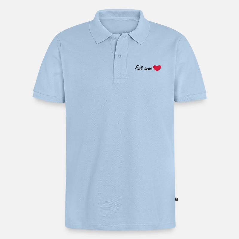 mit liebe gemacht - Männer Premium Bio Polo Shirt - Hellblau