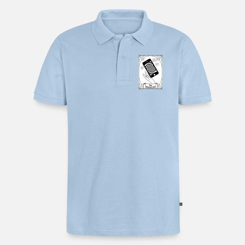Doomscroll Brainrot Smartphone Tarot - Männer Premium Bio Polo Shirt - Hellblau
