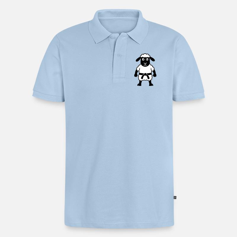 Karate Schaf - Männer Premium Bio Polo Shirt - Hellblau