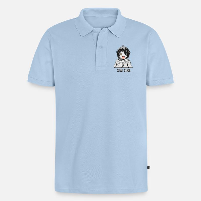 Bleib cool - Männer Premium Bio Polo Shirt - Hellblau