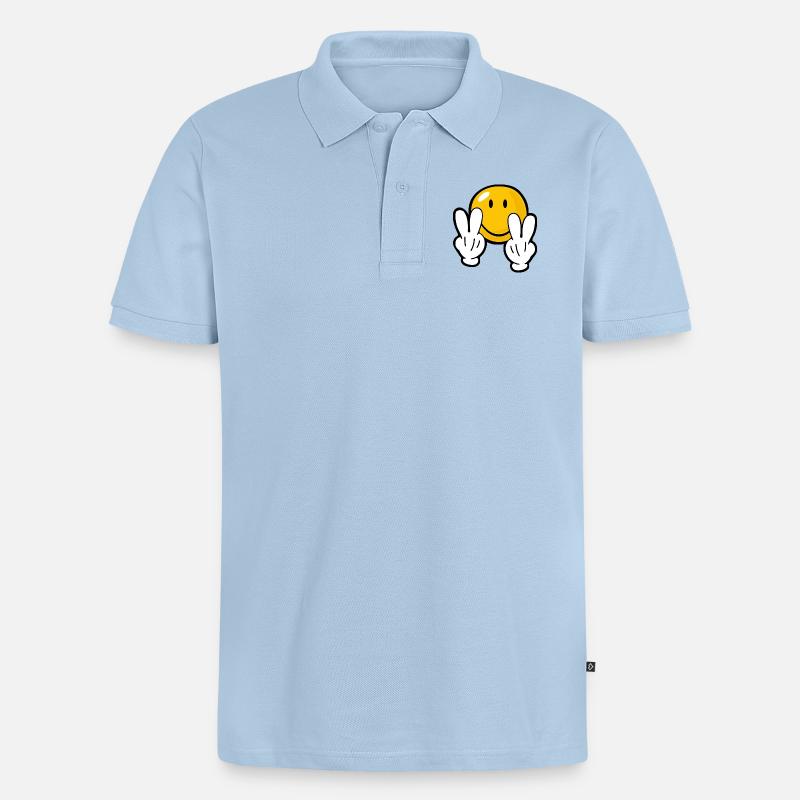 Smiley Confident - Polo bio Premium Homme - bleu clair