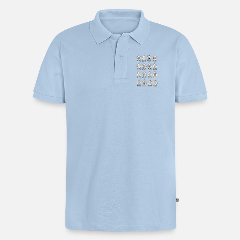 Schafherde mit Wolf - Männer Premium Bio Polo Shirt - Hellblau