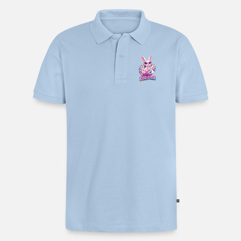 Pâques Prenons Egg-Stra - Polo bio Premium Homme - bleu clair