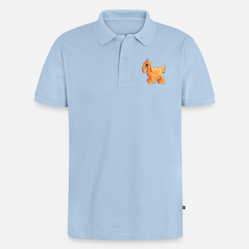 Goldiger Cocker Spaniel - Hund - Männer Premium Bio Polo Shirt - Hellblau