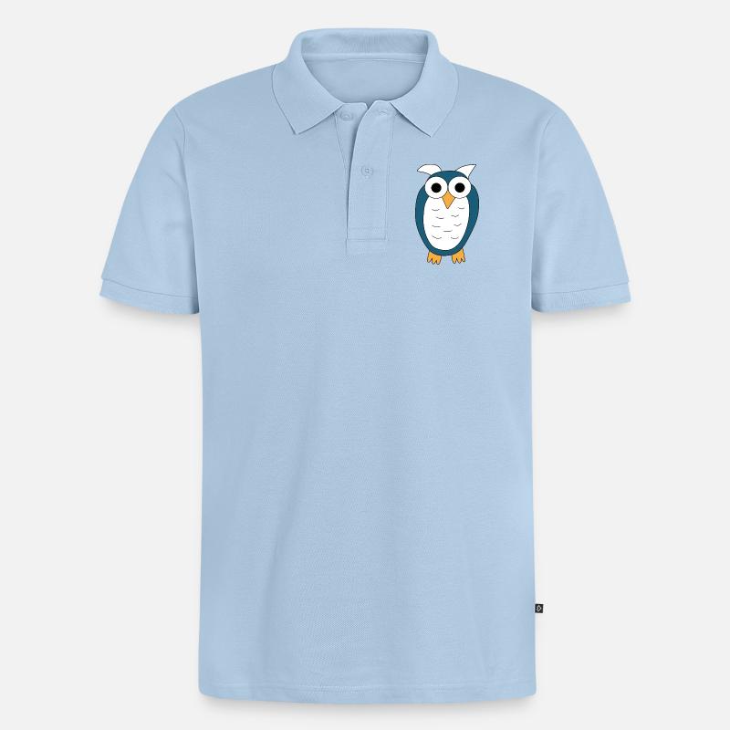 Eule blaue Eule - Männer Premium Bio Polo Shirt - Hellblau